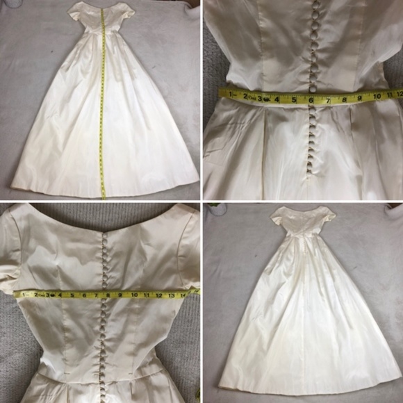 VTG wedding gown designer Bramson long train silk - Picture 7 of 9